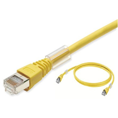 Omron Cat6a Male RJ45 to Male RJ45 Ethernet Cable, FTP, STP, Yellow LSZH Sheath, 5m