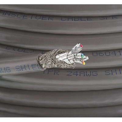 Alpha Wire Cat5 Ethernet Cable, S/FTP, Grey PVC Sheath, 30m