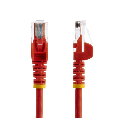 StarTech.com Cat5e Male RJ45 to Male RJ45 Ethernet Cable, U/UTP, Red PVC Sheath, 0.5m, CM Rated