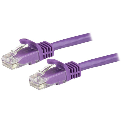 Startech Cat6 Male RJ45 to Male RJ45 Ethernet Cable, U/UTP, Purple PVC Sheath, 5m, CMG Rated