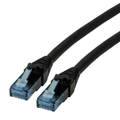 Roline Cat6a Male RJ45 to Male RJ45 Ethernet Cable, U/UTP, Black LSZH Sheath, 2m, Low Smoke Zero Halogen (LSZH)