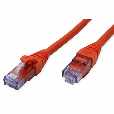 Roline Cat6a Male RJ45 to Male RJ45 Ethernet Cable, U/UTP, Red LSZH Sheath, 15m, Low Smoke Zero Halogen (LSZH)