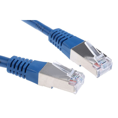 Decelect Cat5e Male RJ45 to Male RJ45 Ethernet Cable, U/UTP, Blue PVC Sheath, 1m