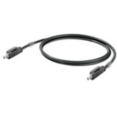 Weidmuller Female SPE to SPE Ethernet Cable, Copper Braid, Black, 2m