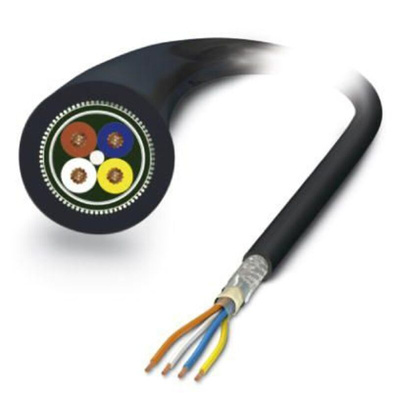 Phoenix Contact Cat5 Unterminated Ethernet Cable, Shielded, Black, 100m