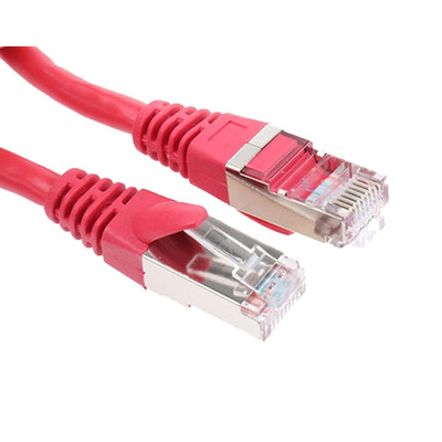 Decelect Cat5e Male RJ45 to Male RJ45 Ethernet Cable, U/UTP, Red PVC Sheath, 2m