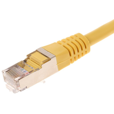 Decelect Cat5 Male RJ45 to Male RJ45 Ethernet Cable, F/UTP, Yellow PVC Sheath, 0.5m