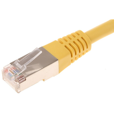 Decelect Cat5 Male RJ45 to Male RJ45 Ethernet Cable, F/UTP, Yellow PVC Sheath, 0.5m