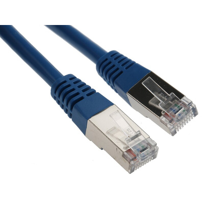 Decelect Cat5 Male RJ45 to Male RJ45 Ethernet Cable, F/UTP, Blue PVC Sheath, 2m