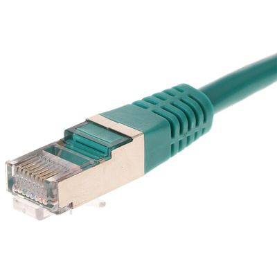 Decelect Cat5 Male RJ45 to Male RJ45 Ethernet Cable, F/UTP, Green PVC Sheath, 5m
