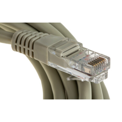 Decelect Cat5e Male RJ45 to Male RJ45 Ethernet Cable, U/UTP, Grey PVC Sheath, 3m