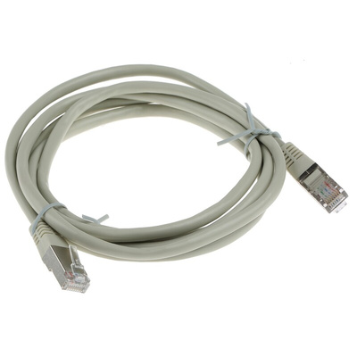 Decelect Cat5 Male RJ45 to Male RJ45 Ethernet Cable, F/UTP, Grey PVC Sheath, 2m