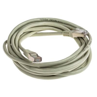 Decelect Cat5 Male RJ45 to Male RJ45 Ethernet Cable, F/UTP, Grey PVC Sheath, 3m