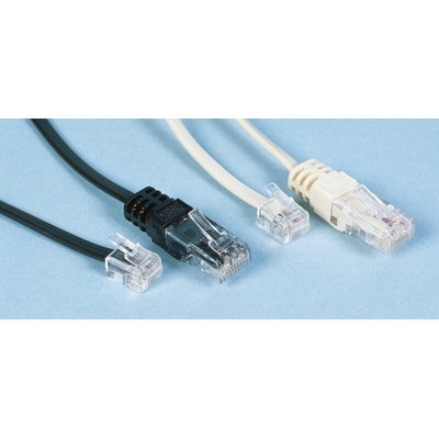 Decelect Cat5 Male RJ45 to Male RJ45 Ethernet Cable, White, 3m