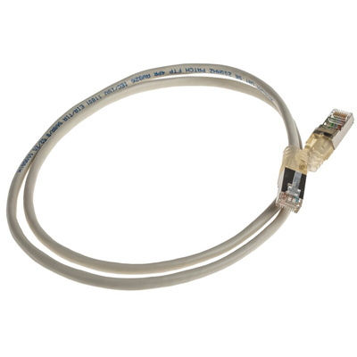 Decelect Cat5 Male RJ45 to Male RJ45 Ethernet Cable, F/UTP, Grey, 1m