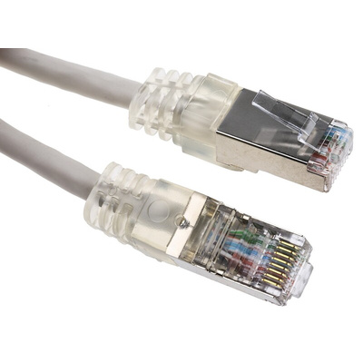Decelect Cat5 Male RJ45 to Male RJ45 Ethernet Cable, F/UTP, Grey, 2m