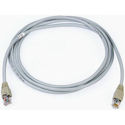 Brand-Rex Cat5e Straight Male RJ45 to Straight Male RJ45 Ethernet Cable, U/UTP, Grey LSZH Sheath, 2m