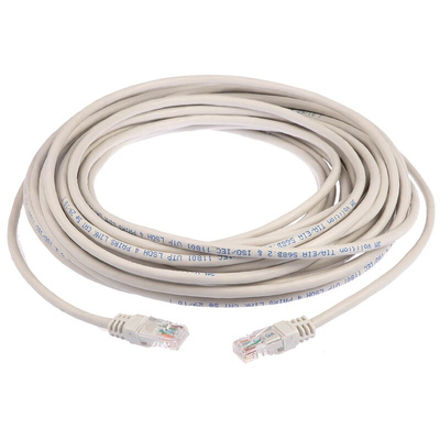 Brand-Rex Cat5e Straight Male RJ45 to Straight Male RJ45 Ethernet Cable, U/UTP, Grey LSZH Sheath, 5m