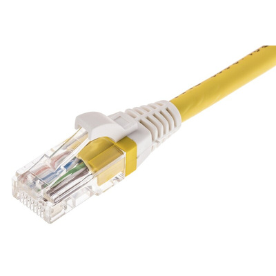 Brand-Rex Cat5e Straight Male RJ45 to Straight Male RJ45 Ethernet Cable, U/UTP, Yellow LSZH Sheath, 2m