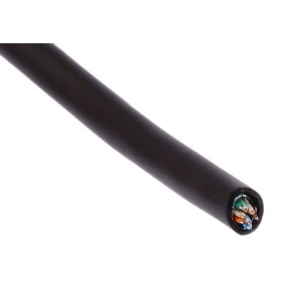Brad from Molex Cat5e Straight Male RJ45 to Unterminated Ethernet Cable, F/UTP, Black PUR Sheath, 2m