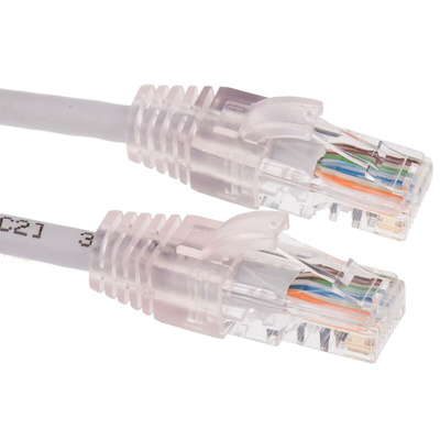 Molex Premise Networks Cat5e Straight Male RJ45 to Straight Male RJ45 Ethernet Cable, U/UTP, Grey PVC Sheath, 1m