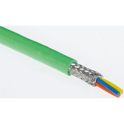 HARTING Cat5 Ethernet Cable, SF/UTP, Green PVC Sheath, 100m