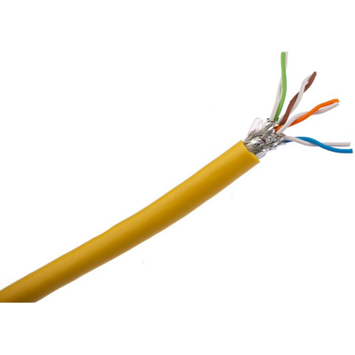 Harting Cat6 Ethernet Cable, S/FTP, Yellow PVC Sheath, 100m