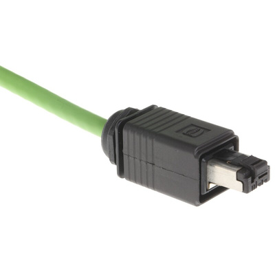 HARTING Cat5 Straight Male RJ45 to Straight Male RJ45 Ethernet Cable, U/FTP, Green PVC Sheath, 10m