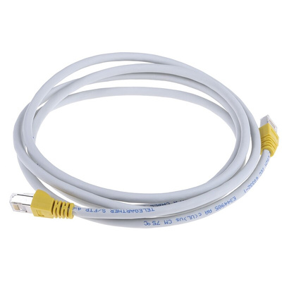 Telegartner Cat6a Male RJ45 to Male RJ45 Ethernet Cable, S/FTP, Grey LSZH Sheath, 2m
