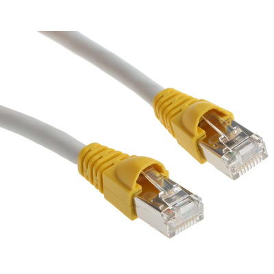 Telegartner Cat6a Male RJ45 to Male RJ45 Ethernet Cable, S/FTP, Grey LSZH Sheath, 10m
