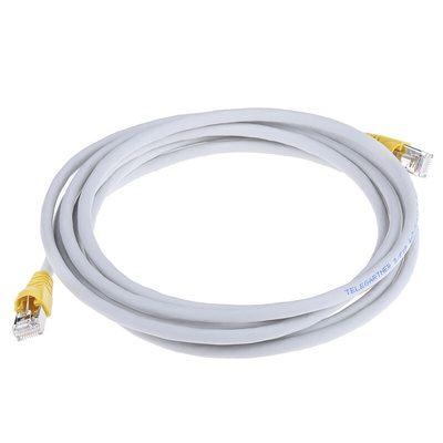 Telegartner Cat6a Male RJ45 to Male RJ45 Ethernet Cable, S/FTP, Grey LSZH Sheath, 3m