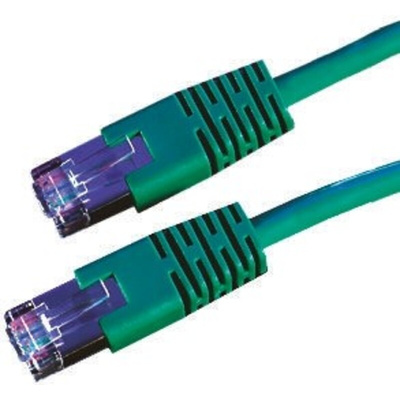 Roline Cat6 Male RJ45 to Male RJ45 Ethernet Cable, S/FTP, Green PVC Sheath, 10m