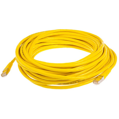 Roline Cat6 Male RJ45 to Male RJ45 Ethernet Cable, S/FTP, Yellow PVC Sheath, 15m