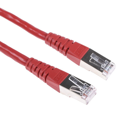 Roline Cat6 Male RJ45 to Male RJ45 Ethernet Cable, S/FTP, Red PVC Sheath, 20m