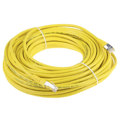 Roline Cat6 Male RJ45 to Male RJ45 Ethernet Cable, S/FTP, Yellow PVC Sheath, 20m