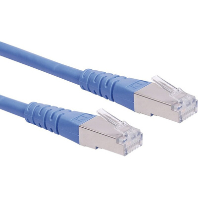 Roline Cat6 Male RJ45 to Male RJ45 Ethernet Cable, S/FTP, Blue PVC Sheath, 20m