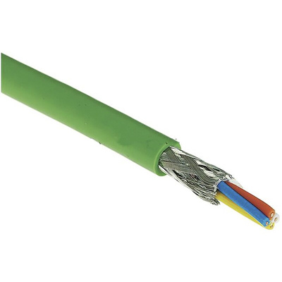 HARTING Cat5 Ethernet Cable, SF/UTP, Green PVC Sheath, 100m