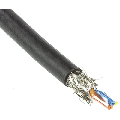HARTING Cat5 Ethernet Cable, SF/UTP, Black PVC Sheath, 20m, Flame Retardant
