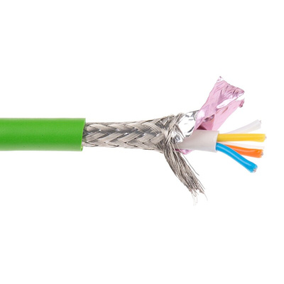 HARTING Cat5 Ethernet Cable, SF/UTP, Green PVC Sheath, 50m