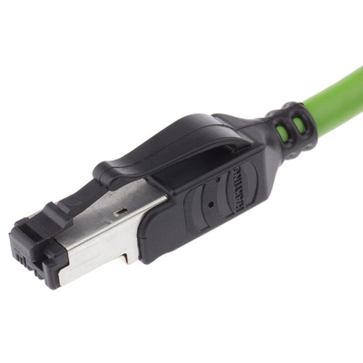 HARTING Cat5 Male RJ45 to Male RJ45 Ethernet Cable, U/FTP, Green PVC Sheath, 1.5m
