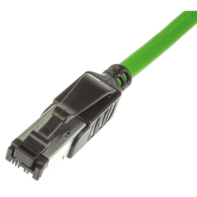 HARTING Cat5 Straight Male RJ45 to Straight Male RJ45 Ethernet Cable, U/FTP, Green PVC Sheath, 10m