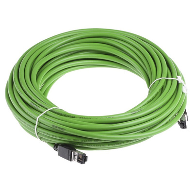 HARTING Cat5 Straight Male RJ45 to Straight Male RJ45 Ethernet Cable, U/FTP, Green PVC Sheath, 20m