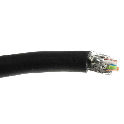 HARTING Cat6 Ethernet Cable, S/FTP, Black PVC Sheath, 100m