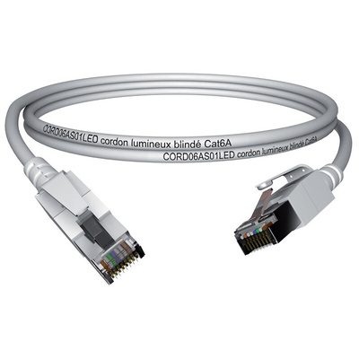 CAE Cat6a Male RJ45 to Male RJ45 Ethernet Cable, S/FTP, Grey LSZH Sheath, 3m, IEC 60332-1 / NF C 32070 C2
