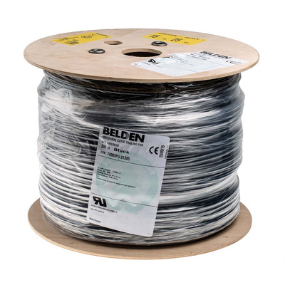 Belden Cat5e Ethernet Cable, SF/UTP, Black PUR Sheath, 305m, Flame Retardant