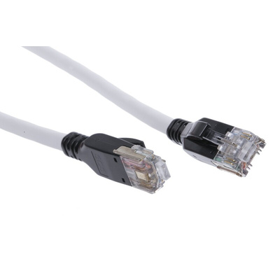 Bel-Stewart Cat7 Male ARJ45 to Male ARJ45 Ethernet Cable, STP, Grey, 5m, Low Smoke Zero Halogen (LSZH)