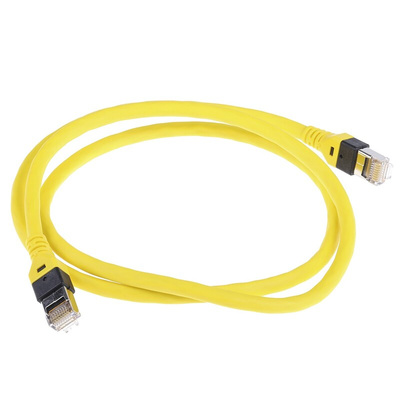 HARTING Cat6 Male RJ45 to Male RJ45 Ethernet Cable, SF/UTP, Yellow PUR Sheath, 1m