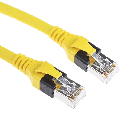 HARTING Cat6 Male RJ45 to Male RJ45 Ethernet Cable, SF/UTP, Yellow PUR Sheath, 1m