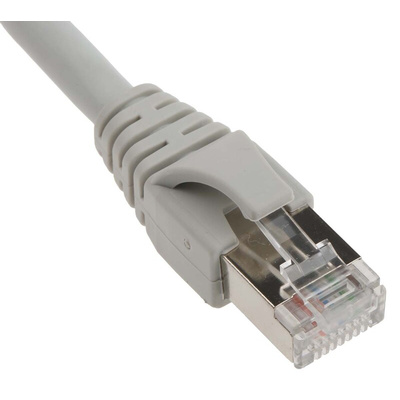 Weidmuller Cat6 Right Angle Male RJ45 to Straight Male RJ45 Ethernet Cable, S/FTP, Grey LSZH Sheath, 1m