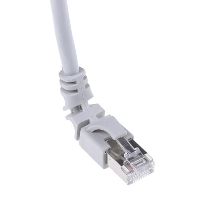 Weidmuller Cat6 Right Angle Male RJ45 to Straight Male RJ45 Ethernet Cable, S/FTP, Grey LSZH Sheath, 1.5m, Halogen Free